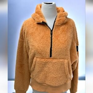 Calvin Klein Hoodie Performance gold pullover zip kangaroo pouch fleece XL